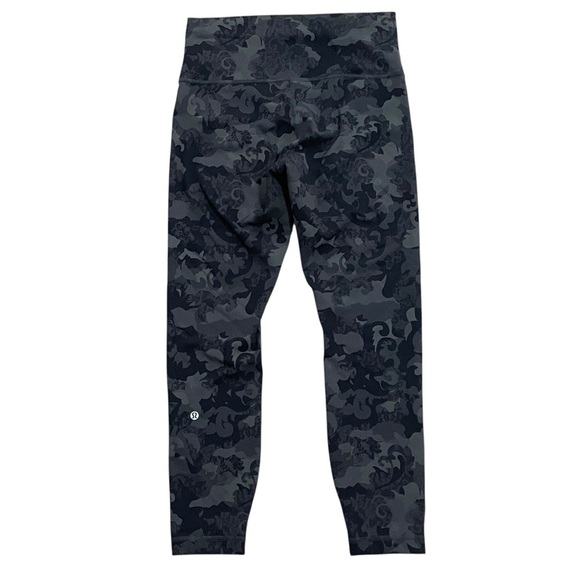 Lululemon Wunder Train High-Rise Tight 25" Hidden Heritage Black Lace Size 10 - Picture 2 of 7